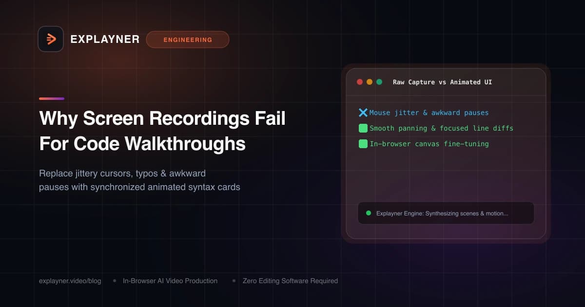 Why Traditional Screen Recordings Fail for Code Walkthroughs and what to do instead