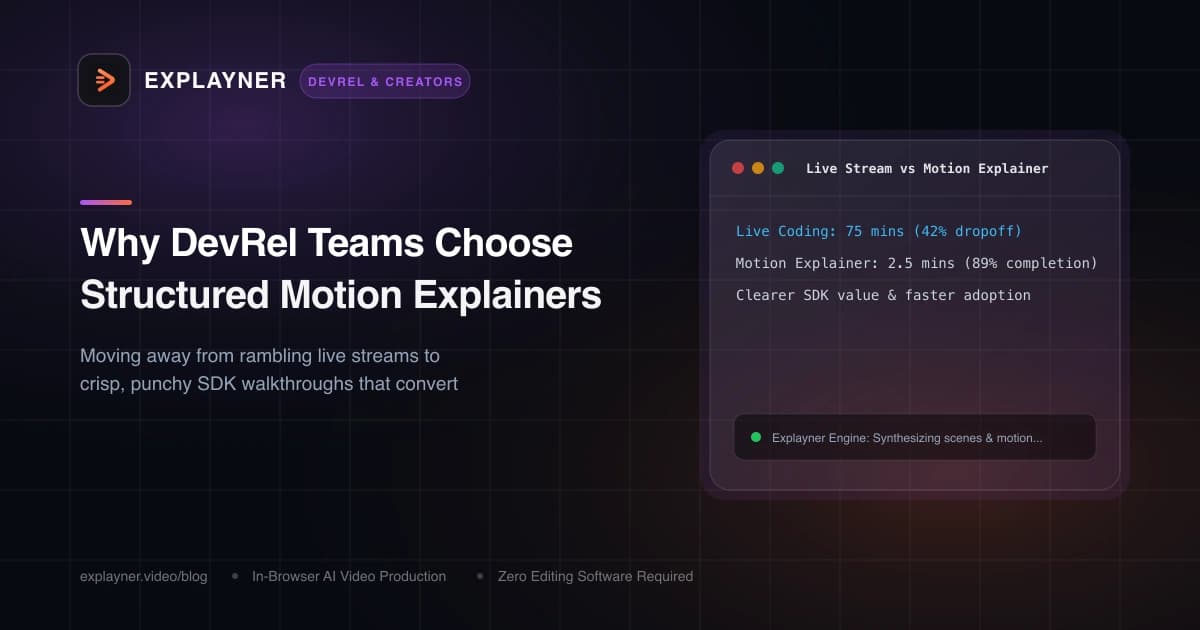 Why Developer Advocates Are Moving Away From Live Streams to Structured Motion Explainers
