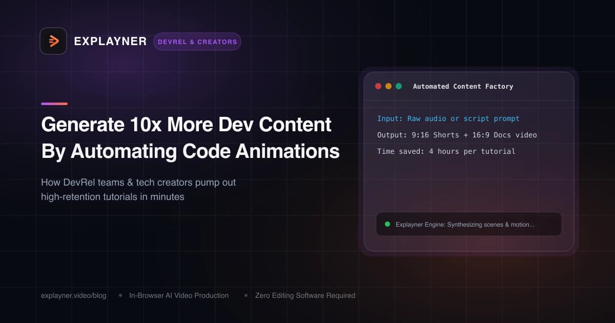 How to Generate 10x More Dev Content by Automating Code Animations
